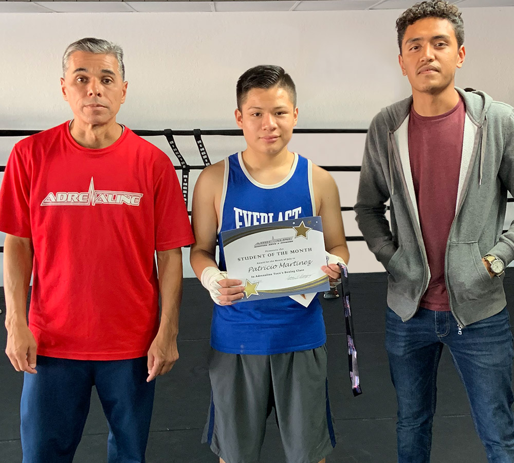 Teen's Boxing Student of the Month Patrick Martinez
