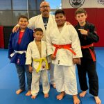 Paul Rodriguez celebrates his Judo promotion with Sensei Jesse Duran